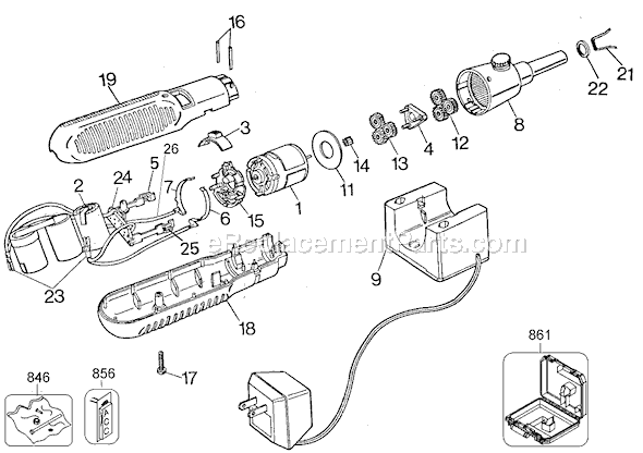 Page A Diagram and Parts List for 9034 Type 1 Black and Decker Cordless Drill